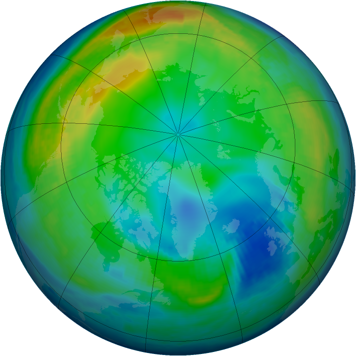 Arctic ozone map for 20 November 1998